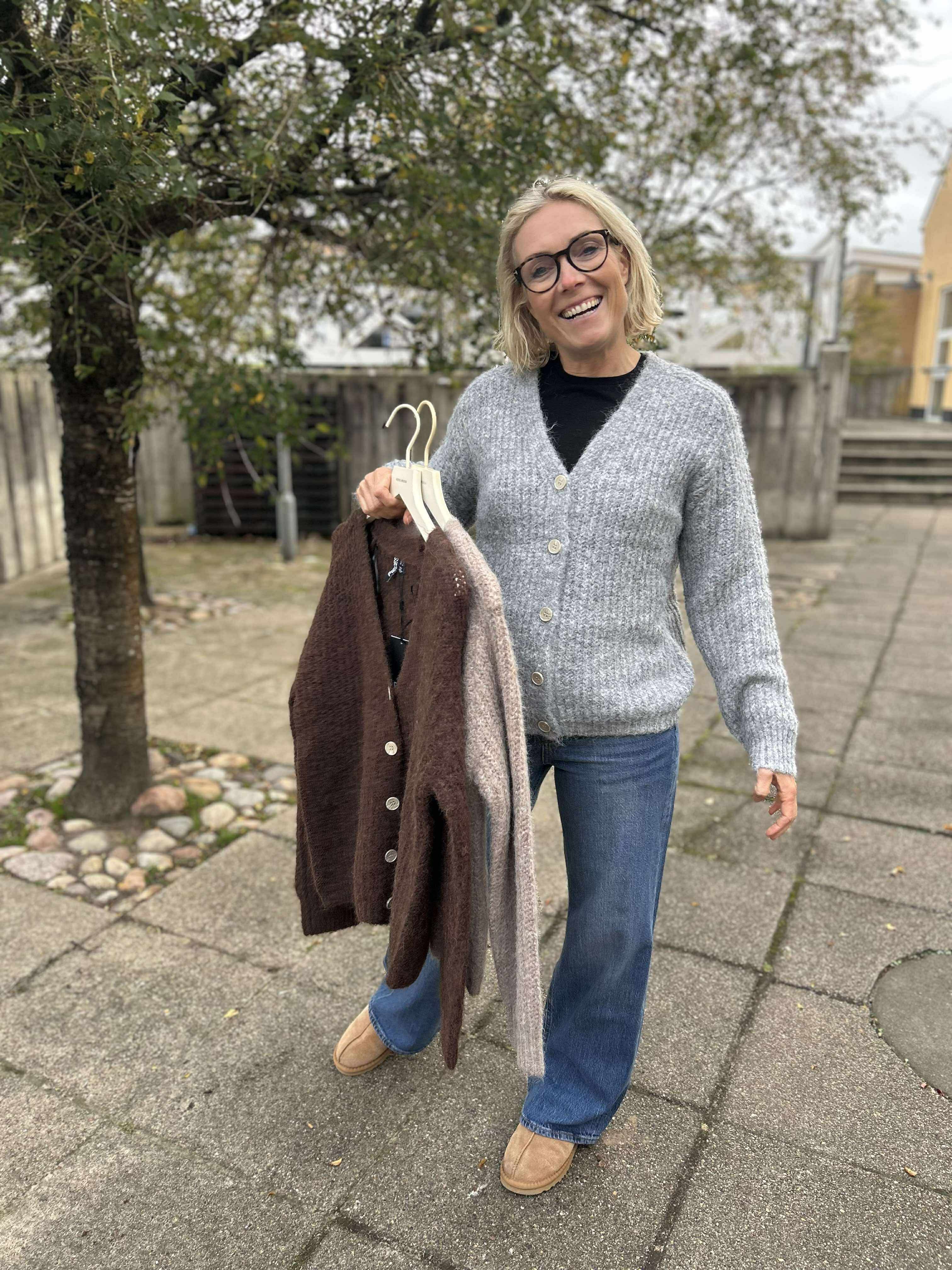 PCCLEO Knit Cardigan - Medium Grey Melange